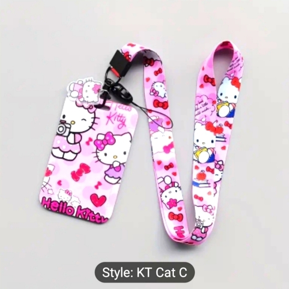 Hello Kitty ID Card Holder with Lanyard - Cute Plastic ID Badge Wallet with Slid - Picture 1 of 2